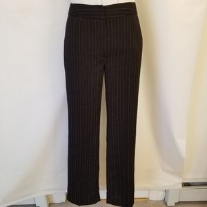 #423 NWOT Rafaella Black with Red White Pinstripe Lined Stretch Pants 6